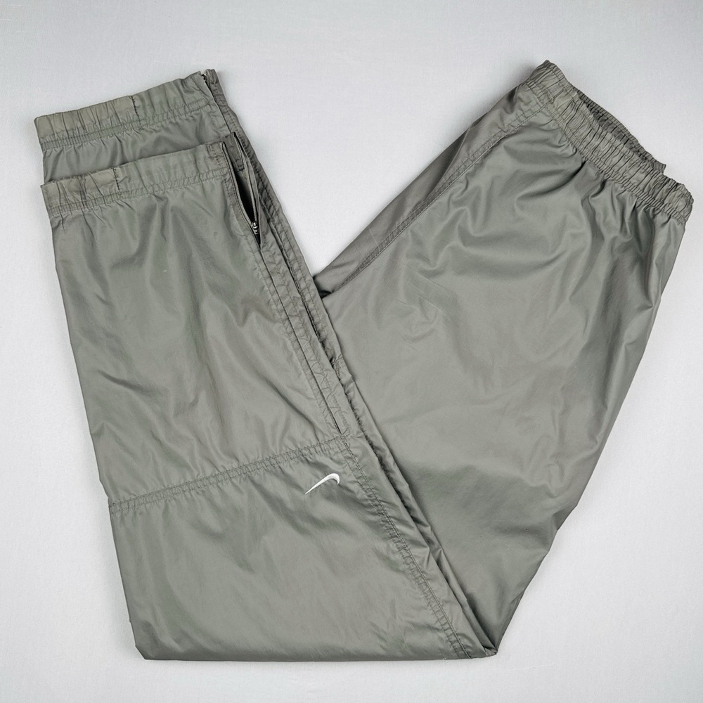 Nike Windbreaker Track Pants Vintage Y2K Silver Gray Nylon Size M